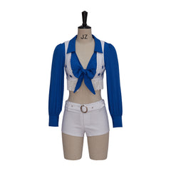 Sexy Blue Cheerleader Costume for Women - Two-Piece Halloween & Theme Party Outfit - Halloweez