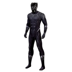 Halloweez Black Panther Jumpsuit Cosplay Costume Suit with Mask for Men - Halloween Bodysuit - Halloweez