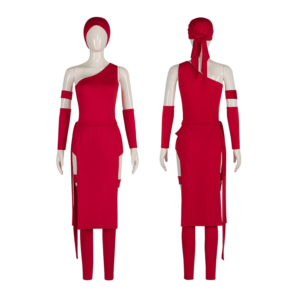 Daredevil 2 Cos Costume Daredevil Hand Elektra Cosplay Performance Red Bodysuit - Halloweez