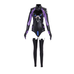 Halloweez Nepgear Cosplay Costume - Black Purple Sister Sexy Jumpsuit for Women | Leather Bodysuit - Halloweez