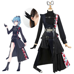 Hoshimachi Suisei Concert Stage Dress - Black拼接Cosplay Costume for Music Performance - Halloweez