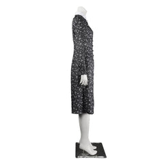 Wednesday Addams Black Floral Lace Dress Gothic Netflix Halloween Cosplay Costume - Halloweez