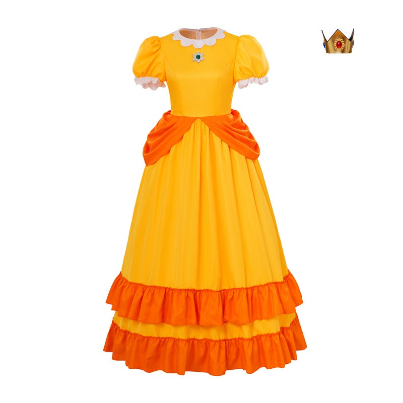 Stunning Rosalina Cosplay Dress with Crown - Halloween Daisy Princess Costume by Halloweez - Halloweez