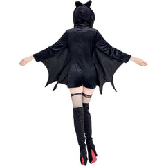 Halloweez Gothic Bat Costume for Adults - Plus Size Halloween Witch Batman Cosplay Party Outfit - Halloweez