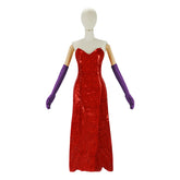 Movie Who Framed Roger Rabbit Jessica Rabbit Red Dress Cosplay Costume Halloween Outfit - Halloweez