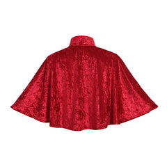 Halloweez Red Victorian Steampunk Mini Capelet for Women – Elegant Collar Cape for Cosplay and Style - Halloweez