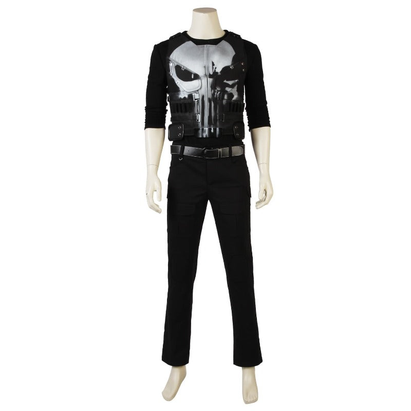 Halloweez Punisher Season 1 Frank Castle Black Cosplay Costume - Perfect for Halloween & Masquerades - Halloweez