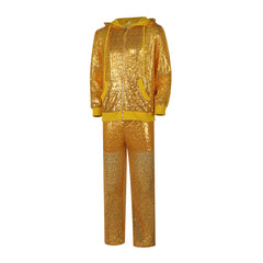 Sing (Happy Voices) cosplay costume - Pig Dad's gold stage performance outfit, disco sequin dance costume - Halloweez