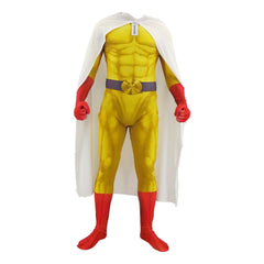 Anime One Punch Man Saitama Cosplay Costume for Adults and Kids - 3D Print Halloween Outfit - Halloweez