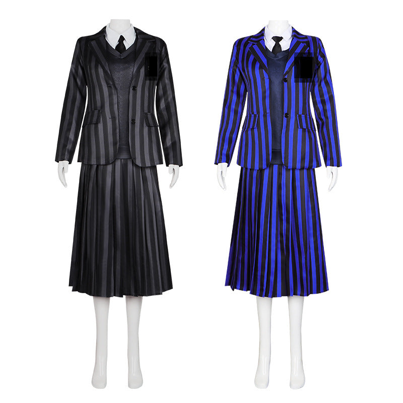 Addams Family Series Complete Cosplay Costume Set for Adults and Kids - Halloweez