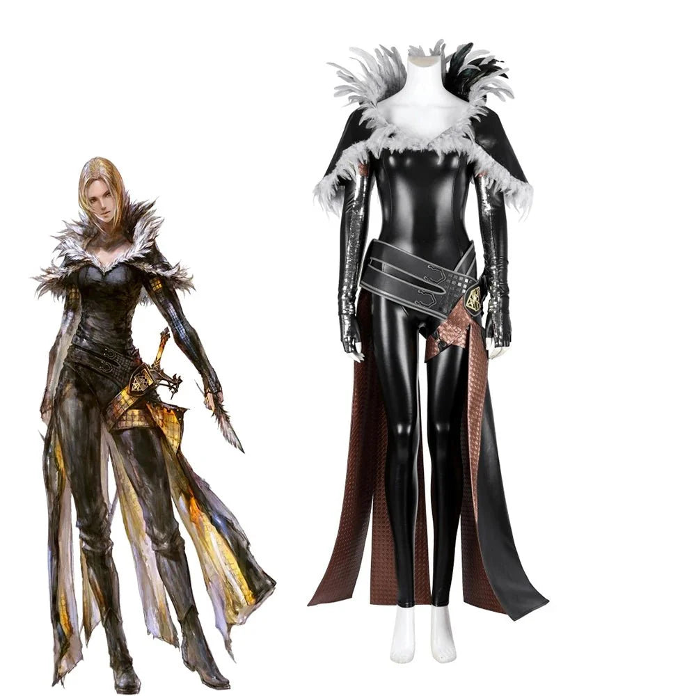 Halloweez Benedikta Harman Cosplay Costume - Women's Black Jumpsuit for FF16 Battle Uniform - Halloweez