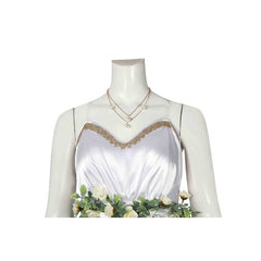 Halloweez Aerith Gainsborough Cosplay White Dress for Halloween Gold Saucer Event - Halloweez