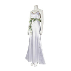 Halloweez Aerith Gainsborough Cosplay White Dress for Halloween Gold Saucer Event - Halloweez