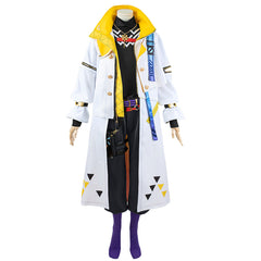 Rainbow VTuber Fuura Kanato Anime Cosplay Costume Long Sleeve Trench Coat Set - Halloweez