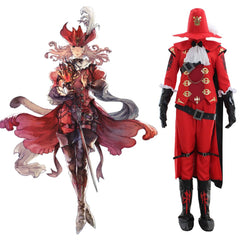 Halloweez Red Mage Cosplay Costume | Premium FFXIV Combat Uniform Full Set for Enthusiasts - Halloweez
