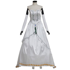 Halloweez Final Fantasy IX Garnet Cosplay Costume – Elegant White Wedding Dress for Women - Halloweez