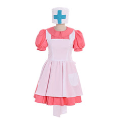 Halloweez Women’s Nurse Joy Cosplay Costume Pink Dress with Hat – Anime-Inspired Cosplay Outfit - Halloweez