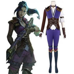 Stunning LOL Caitlyn Violet Battle of Two Cities Cosplay Costume for Women - Halloweez - Halloweez