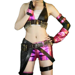 Game LOL Jinx Cosplay Costume - Sexy Battle of The Two Cities Rampage Suit for Halloween Carnival Party Outfits - Halloweez