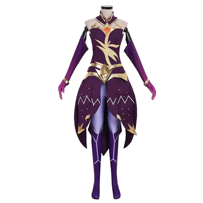 Stunning Halloweez Luxanna Crownguard Cosplay Costume - The Lady of Luminosity Battle Uniform Set for Women - Halloweez