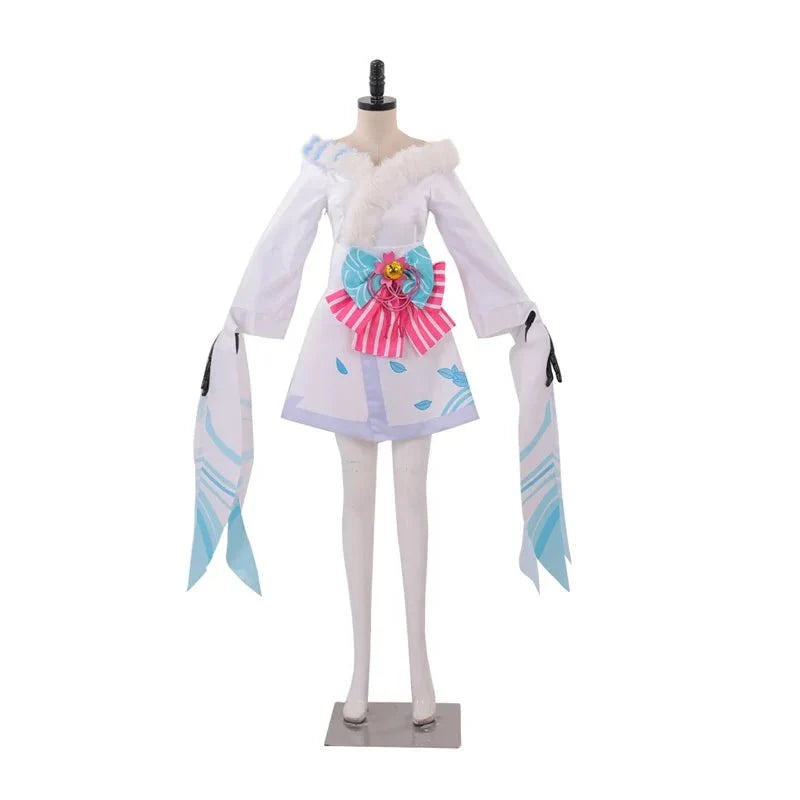 Halloweez Spirit Blossom Ahri Transform Cosplay Costume Adult White Dress Custom Made - Halloweez