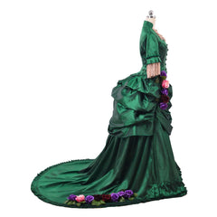 Elegant Georgian Era Victorian Bustle Dress | 18th Century Green Rococo Ball Gown by Halloweez - Halloweez
