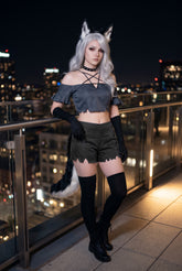 Loona Cosplay Costume | Hazbin Hotel & Helluva Boss Halloween Outfit, Anime Demon Character Full Set Performance Dress for Party Cosplay - Halloweez