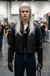 The Witcher 4 Geralt of Rivia Cosplay Outfit White Wolf Medieval Leather Full Suit Halloween - Halloweez
