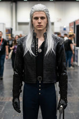 The Witcher 4 Geralt of Rivia Cosplay Outfit White Wolf Medieval Leather Full Suit Halloween - Halloweez
