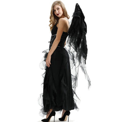 Halloweez Vampire Dark Angel Costume | Premium Cosplay Witch Elf Outfit for Halloween & Gothic Parties - Halloweez
