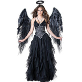 Halloweez Vampire Dark Angel Costume | Premium Cosplay Witch Elf Outfit for Halloween & Gothic Parties - Halloweez