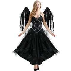 Halloweez Vampire Dark Angel Costume | Premium Cosplay Witch Elf Outfit for Halloween & Gothic Parties - Halloweez