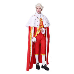 Halloweez King George III Robe Cosplay Costume – Majestic Royal Garb with Cape | Halloweez Medieval Line - Halloweez