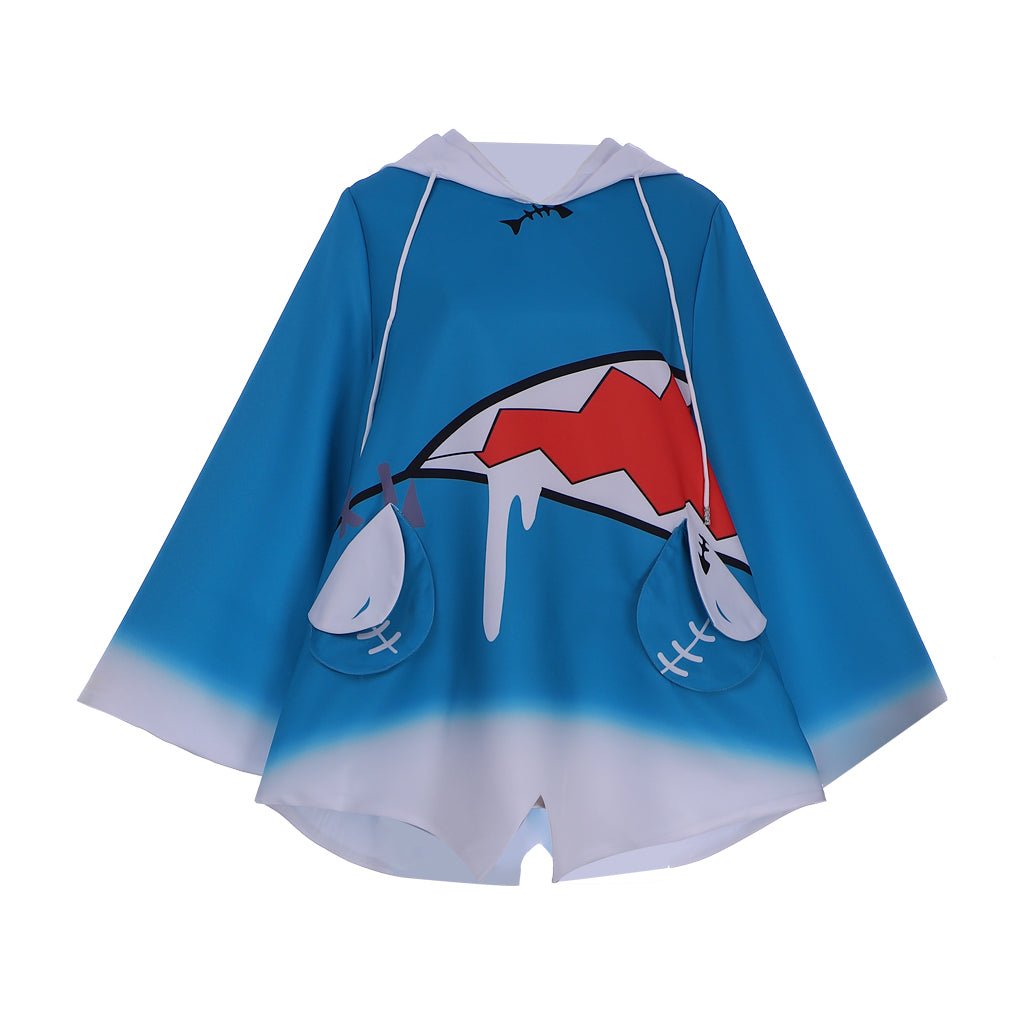 Halloweez Gawr Gura Shark Hoodie Cosplay Costume - Halloweez