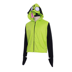 Halloweez Gir Hoodie - Invader Zim Inspired Zip-Up Jacket for Adult Men - Halloweez
