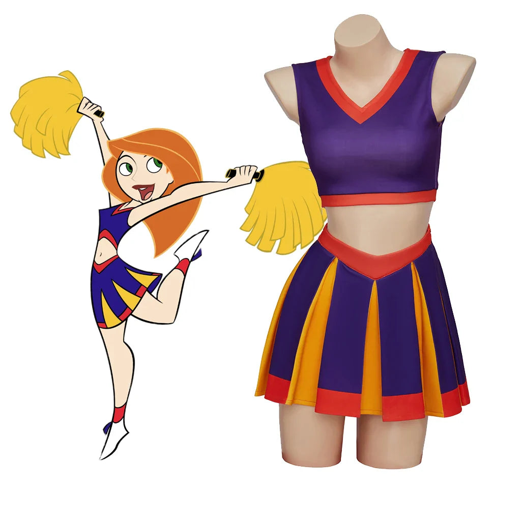 Halloweez Cheerleader Costume - Vibrant Purple Cheerleading Uniform for Women, Inspired by High School Musical - Halloweez
