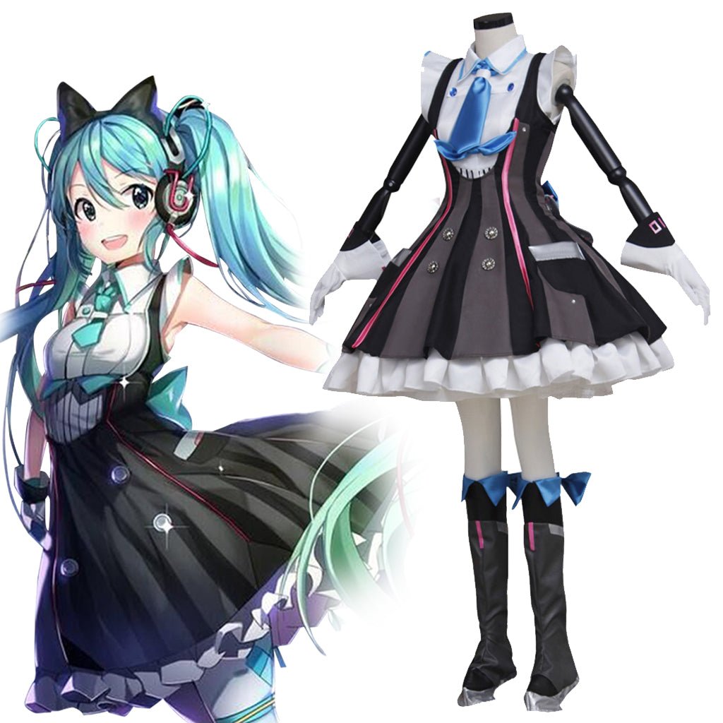 Halloweez Hatsune Miku Magic Future Cosplay Costume with Shoes & Earphone Custom Set - Halloweez
