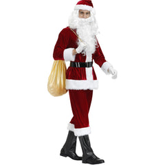 Men's Halloweez Santa Claus Costume, Large Adult Christmas Cosplay Outfit for Stage Performance - Halloweez