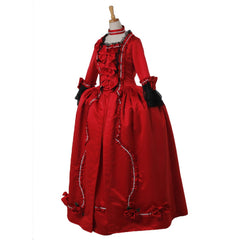 Halloweez Rococo Red Dress | 18th Century Victorian Baroque Carnival Costume - Halloweez