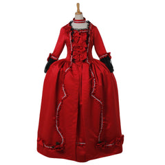 Halloweez Rococo Red Dress | 18th Century Victorian Baroque Carnival Costume - Halloweez