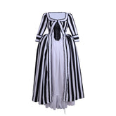 Elegant Halloweez Rococo Stripe Dress | Victorian Gothic Ball Gown Cosplay Costume for Women - Halloweez