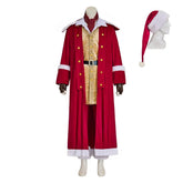 Medieval Christmas Santa Claus Cosplay Costume - Red Velvet Jacket Suit Full Set for Stage Performance - Halloweez