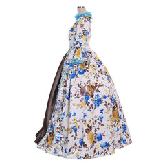 Elegant Medieval Floral Dress | Marie Antoinette Cosplay | Renaissance Gown for Parties and Halloween | Gothic Victorian Suit by Halloweez - Halloweez