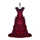 Halloweez 18th Century Red Gothic Bustle Dress - Victorian Ball Gown Costume for Women - Halloweez