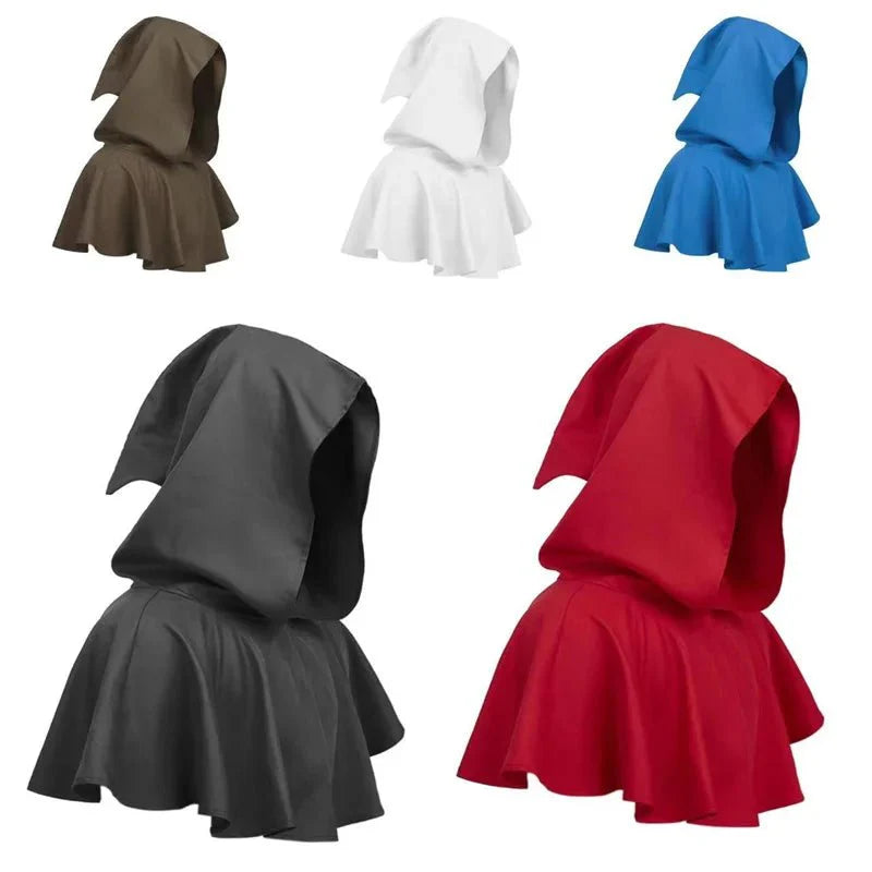 Men's Medieval Hooded Cloak - Solid Color Wizard Halloween Cape | Halloweez Cosplay Series - Halloweez