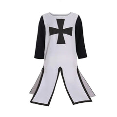 Halloweez Medieval Knight Renaissance Warrior Cosplay Costume - Hospitaller Tabard Surcoat & Civil War Robe for Men - Halloweez