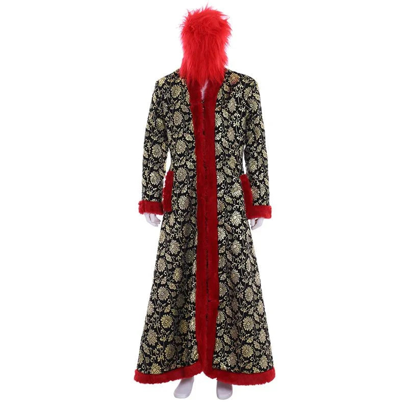 Elegant Red Medieval Kaftan with Fur Hat | Halloweez Victorian Winter Men's Cosplay Costume - Halloweez
