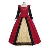Elegant Medieval Tudor Dress Cosplay Costume | Bespoke Red Gown for Renaissance Faire & Tudor Events by Halloweez - Halloweez