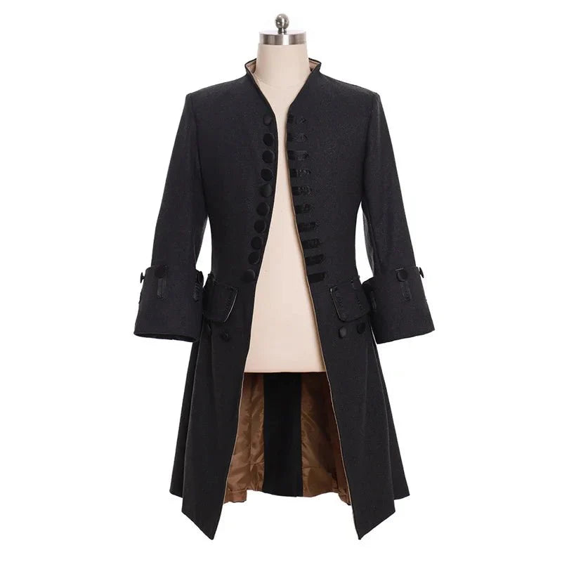 Halloweez Medieval Victorian Steampunk Trench Coat - Long Coat for Cosplay and Renaissance Events - Halloweez