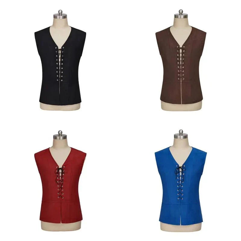 Medieval Viking Steampunk Vest - Gothic Renaissance Pirate Waistcoat for Men | Halloweez Cosplay Series - Halloweez